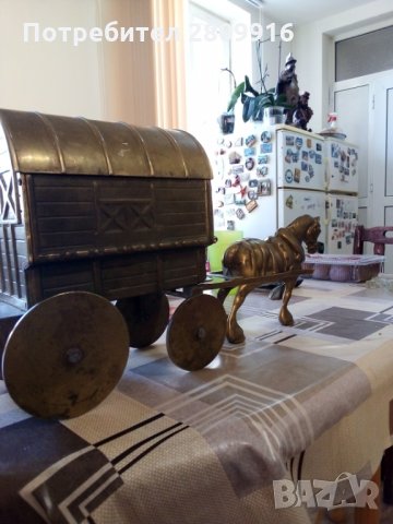 Бронзова кутия за бижута, Карета с кон, снимка 9 - Антикварни и старинни предмети - 32387535