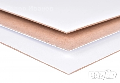 Бял MDF панел с дебелина 3 мм, отличен за лазерно гравиране и рязане