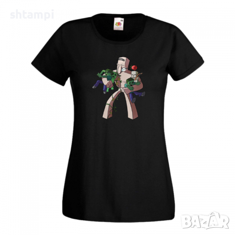 Дамска тениска Iron Golem майнкрафт Minecraft,Игра,Забавление,подарък,Изненада,Рожден Ден., снимка 3 - Тениски - 36520748