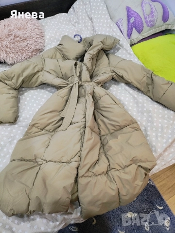 Дълго зимно дамско яке Цвят бежов, снимка 8 - Якета - 51857656