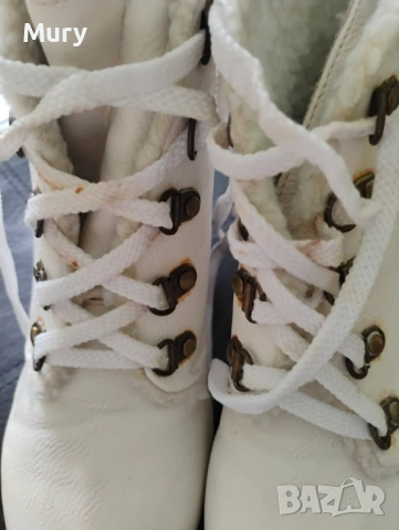 Бели боти на платформа, снимка 4 - Дамски боти - 53186719