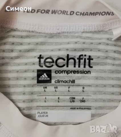 Adidas Techfit оригинална тениска L Адидас спортна фланелка фитнес, снимка 3 - Спортни дрехи, екипи - 37071230