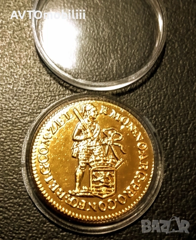 Позлатена монета 1/8 Дукат 1773 г в капсула, снимка 2 - Нумизматика и бонистика - 52672206