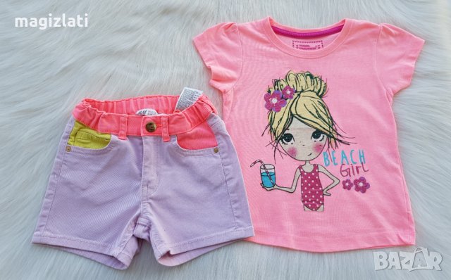 Къси дънкови панталони H&M и тениска  3-4 години