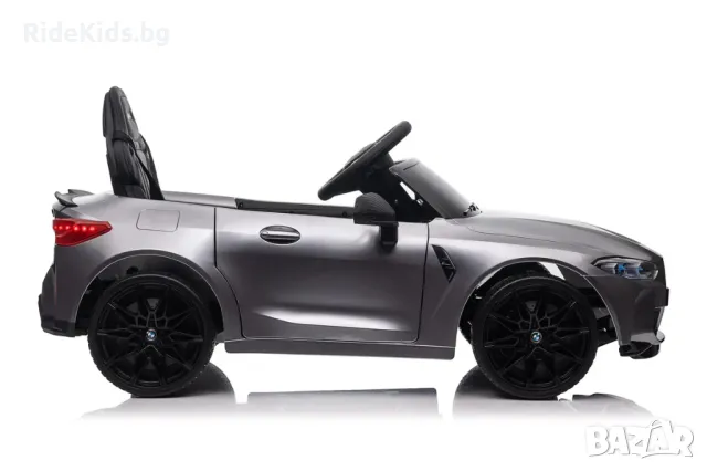 BMW M4 12V – Детска акумулаторна кола, Сив, EVA гуми, снимка 6 - Детски велосипеди, триколки и коли - 49743894