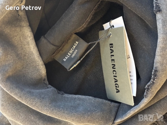 Блуза с качулка Баленсиага, снимка 5 - Блузи - 52939959