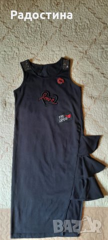 Черна рокля с апликации размер 134, снимка 4 - Детски рокли и поли - 33192548