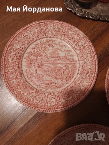 Три английски рисувани чинии за предястие., снимка 4 - Чинии - 44046642