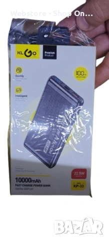 Преносима батерия KLGO KP-33, 10000mAh, снимка 2 - Външни батерии - 53583652