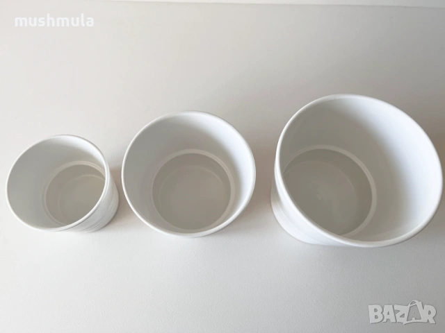 Сет 3 бр кашпи IKEA Muskot ∅ 9, 12, 15 см, снимка 3 - Саксии и кашпи - 53132543