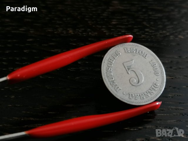 Райх монета - Германия - 5 пфенига | 1900г.; серия A