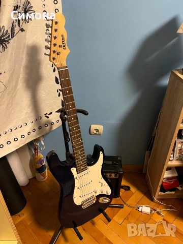 Електрическа китара + усилвател с дисторшън, снимка 4 - Китари - 53234621