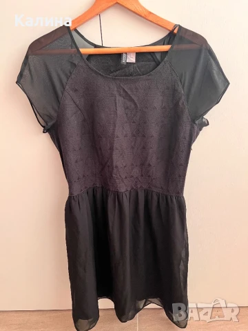 Черна лятна рокля H&M от шифон