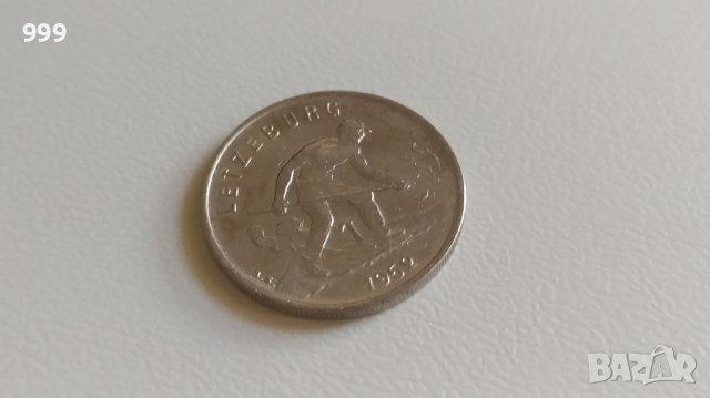 1 франк 1952 Люксембург, снимка 2 - Нумизматика и бонистика - 37034590