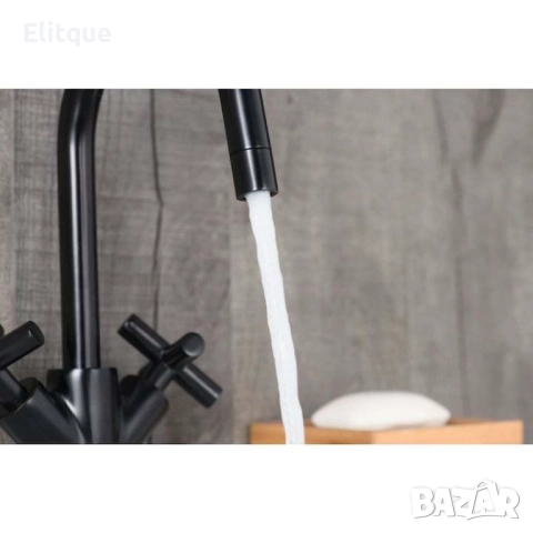 Красив и стилен стоящ двуръкохватков черен смесител, снимка 3 - Други стоки за дома - 52854026