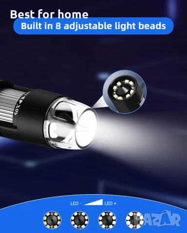 T TAKMLY Безжичен цифров микроскоп , снимка 2 - Друга електроника - 50492977