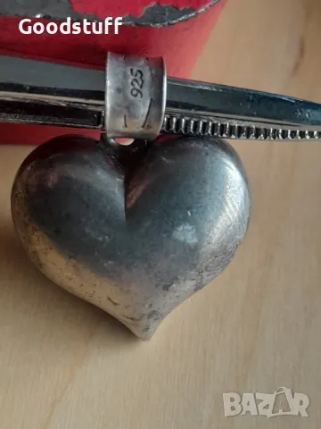 Сребро,925,сърце,висулка,медальон,пендант, снимка 2 - Колиета, медальони, синджири - 48652727