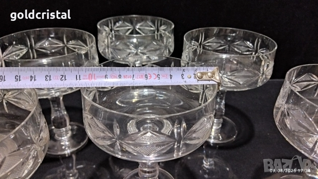 Кристални чаши български кристал, снимка 3 - Антикварни и старинни предмети - 25854658
