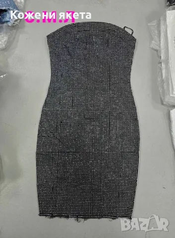 Черна дънкова рокля с камъни, снимка 1