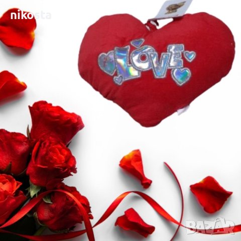 Плюшена музикална възглавничка - сърце с надпис LOVE 20см, снимка 2 - Романтични подаръци - 43979670