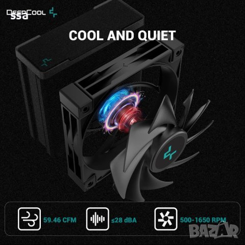 DeepCool охладител CPU Cooler AK400 Zero BK Plus Dual-Fan LGA1700/AM5, снимка 5 - Други - 43063151