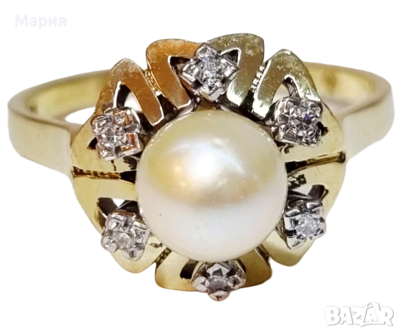 ЗЛАТЕН ПРЪСТЕН С ДИАМАНТИ 6.70ГР