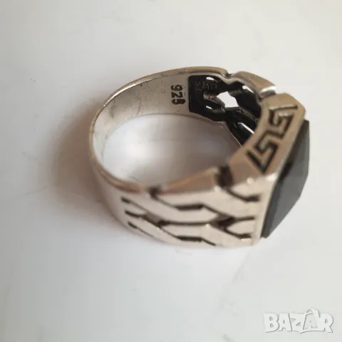 Мъжки сребърен пръстен с оникс, снимка 1
