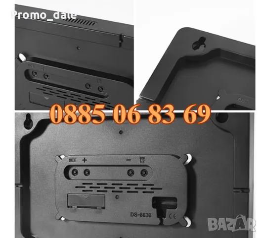 Голям цифров LED часовник с календар, аларма, термометър 35х17 см, снимка 5 - Стенни часовници - 49596220