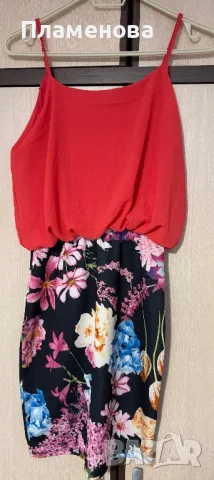 Дамска лятна рокля с цветя - S/M, снимка 5 - Рокли - 49336946