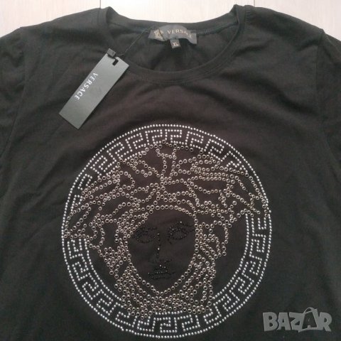Дамска памучна тениска Versace размер ХL, снимка 3 - Тениски - 37698288