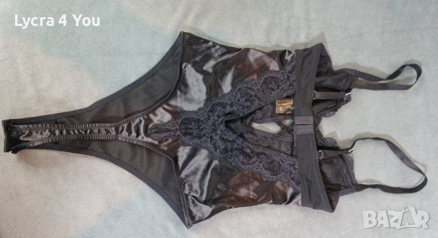 Asos Design 75B черно еластично сатенено боди с дантела. , снимка 11 - Бельо - 39146214