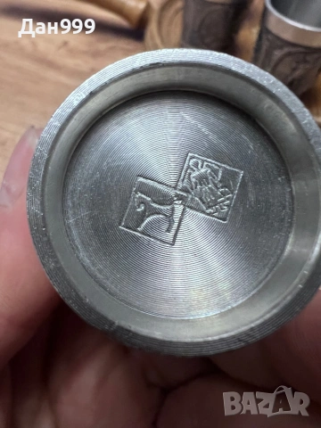 Винтидж комплект от шест калаени чашки, снимка 3 - Антикварни и старинни предмети - 53204660