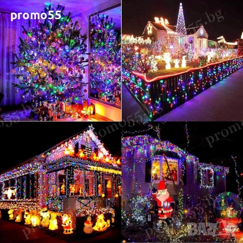 Светлинен Коледен Гирлянд 50м. с 250 многоцветни светодиода RGB, снимка 11 - Други - 52596083