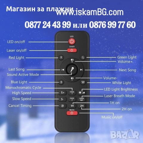 Лампа прожектор звездно небе с дистанционно Galaxy projector цена – с вградена колонка - КОД 3853, снимка 6 - Детски нощни лампи - 39904525