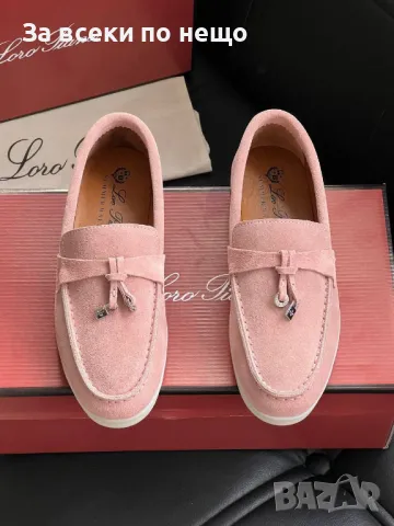Loro Piana Дамски Розови Обувки Естествен Велур Лоро Пиана Код E242, снимка 5 - Дамски ежедневни обувки - 50412416