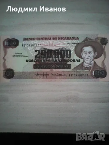 НИКАРАГУА 500 000 кордоба 1985 UNC надпечатка върху 1000
