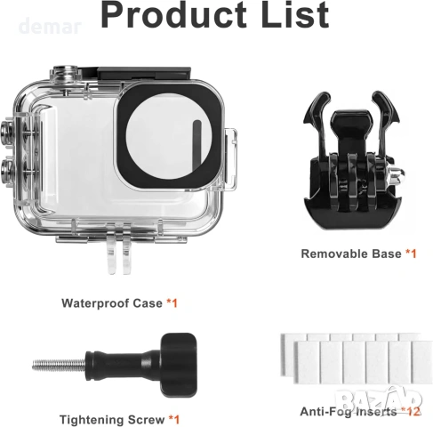 Водоустойчив калъф FitStill 50M за Insta 360 Go Ultra, подводен корпус, снимка 8 - Чанти, стативи, аксесоари - 53605907