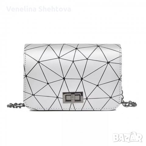 Официална дамска чанта през рамо сребрист цвят , снимка 1 - Чанти - 32303861