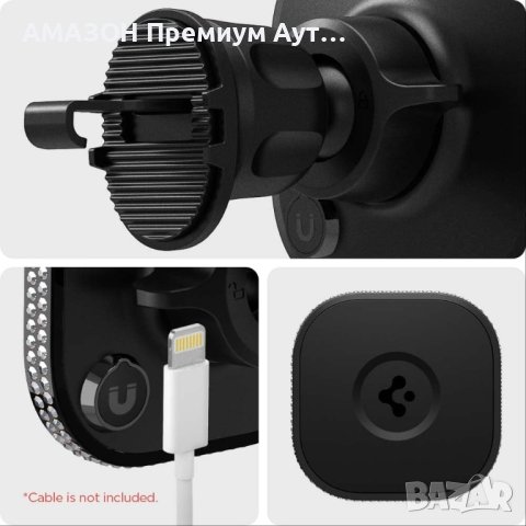 Spigen OneTap Bling MagSafe стойка за кола/Ръчно поставени 176 Bling кристали/iPhone 15-12 Pro Max, снимка 14 - Аксесоари за Apple - 43330792