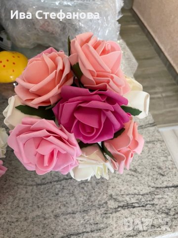 Букет от постоянни рози Свети Валентин за влюбените романтичен подарък, снимка 14 - Изкуствени цветя - 35657984