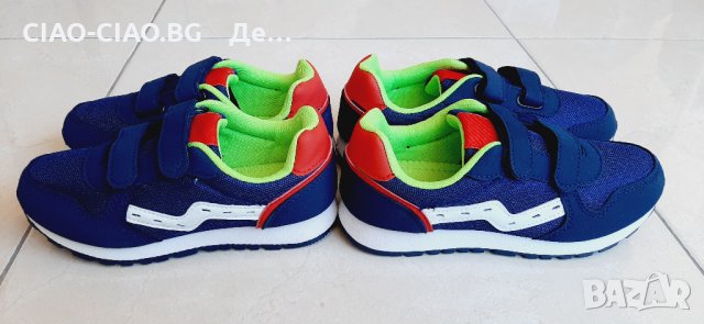 №30-№35, Детски маратонки за момче в синьо с бели и червени акценти, снимка 2 - Детски маратонки - 32873691