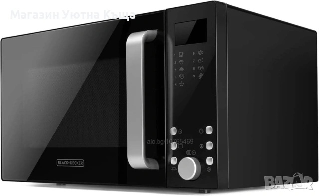 НОВА Микровълнова фурна с грил Black and Decker 900W с Гаранция, снимка 6 - Микровълнови - 53087298