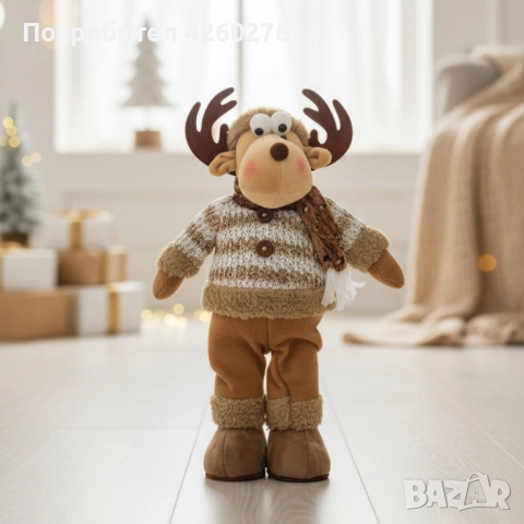 Плюшена коледна фигура Елен Рудолф – уют и празнично настроение у дома, снимка 5 - Други стоки за дома - 52130731