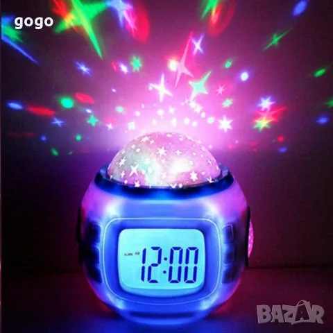 Будилник с прожекционна лампа – магията на звездното небе във вашата стая +музика, снимка 5 - Друга електроника - 49156425