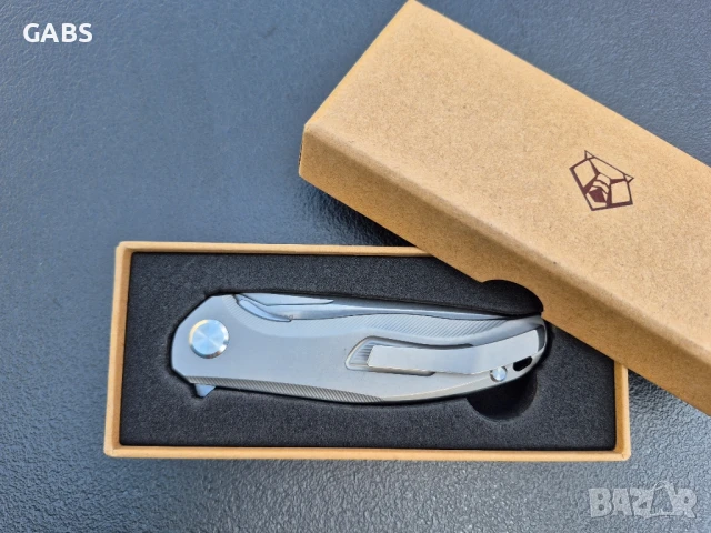 Сгъваем нож SHIROGOROV модел 2025г,стомана М390,титаниева дръжка,SH203, снимка 3 - Ножове - 51037496