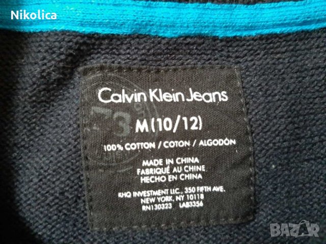 Чудесен пуловер  CALVIN KLEIN JEANS  за момче 10-12 г. ОБЛИЧАН ВЕДНЪЖ!, снимка 4 - Детски пуловери и жилетки - 27234707