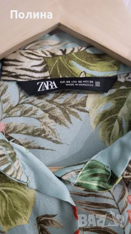 Сатенена риза рокля Zara XS, снимка 2 - Ризи - 47398184