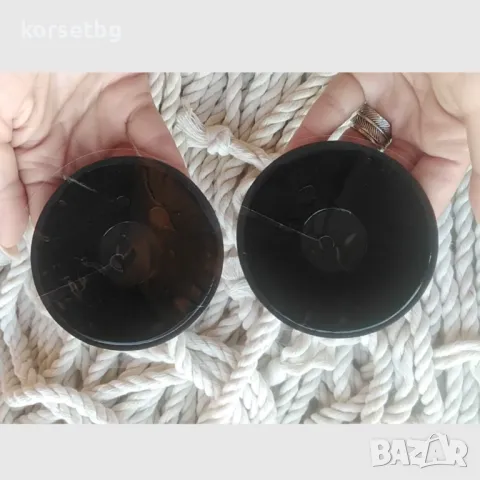 Черни силиконови лепенки за зърна – кръгли, 8.4 см,модел 22630, снимка 3 - Бельо - 29366354