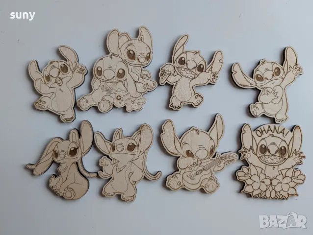 Дървени фигурки за оцветяване Стич, снимка 2 - Фигурки - 50400692