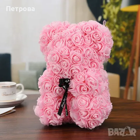 Розово мече от рози/мече от рози/розово мече, снимка 2 - Декорация за дома - 48982815